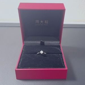 0.45 Carat Diamond Mounted on 18k White Gold Ring